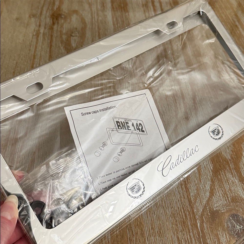 Cadillac License Plate Covers. Chrome plated. Front and Rear Frames. - Picture 4 of 14